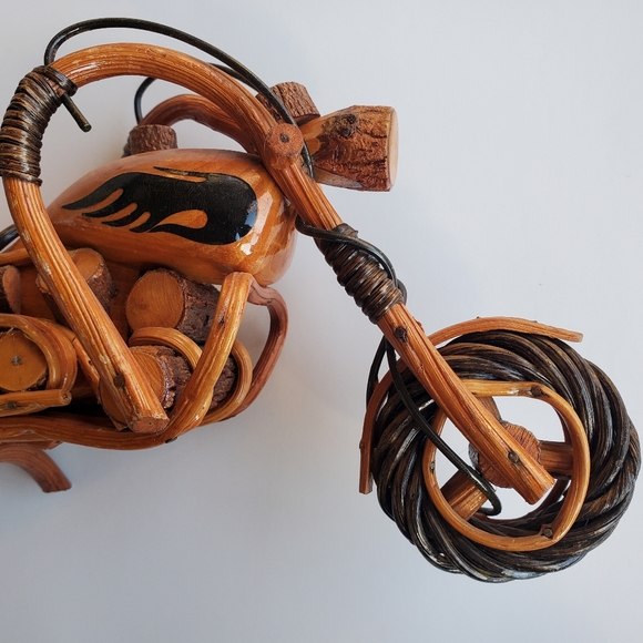 Wooden Motorcycle Model Handmade Chopper Collectible Sculpture Cycle 12" 6" 3" - Picture 3 of 13